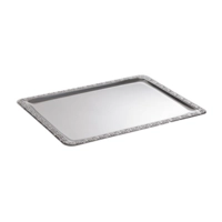 Tablett Schöner Essen, 42 x 31 cm 18/0 Edelstahl, mit Dekorrand