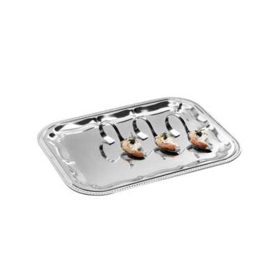 Partyplatte, rechteckig, 41.5 x 31 cm, Metall vernickelt und glanzverchromt_2