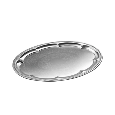 Partyplatte, oval, 46 x 34 cm, Metall vernickelt und glanzverchromt_1
