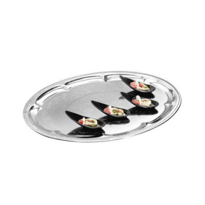 Partyplatte, oval, 46 x 34 cm, Metall vernickelt und glanzverchromt_2