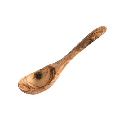Cuillère à service en bois d'olivier, L: 26.5 cm _1