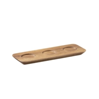 Servierbrett Narrow, 22 x 8 cm, H: 2 cm, 3 Vertiefungen Ø 4 cm