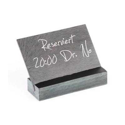 Plaque signalétique avec support, 12 x 4 cm, H:7cm panneau en ardoise naturelle_1