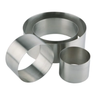 Anneaux à mousse rond, 8 cm Ø, H: 4.5 cm, en inox, mat, sans joint