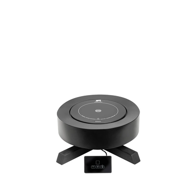 Induktionskochplatte, 900 W, H: 16 cm, Ø 24 cm,  inkl. Fernbedienung, Ständer Eschenholz und Metall_1