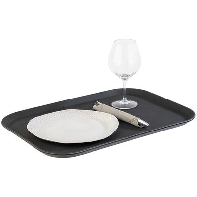 Serviertablett Noslide, 53 x 36.5 cm, H: 2 cm,  schwarz, rutschfeste Oberfläche_2