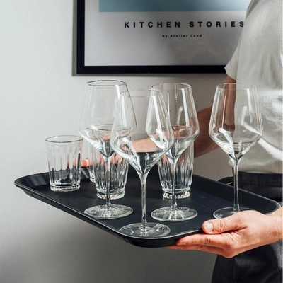 GN 1/1 Serviertablett Noslide, 53 x 32.5 cm,  H: 2.5 cm, schwarz, rutschfeste Oberfläche_2