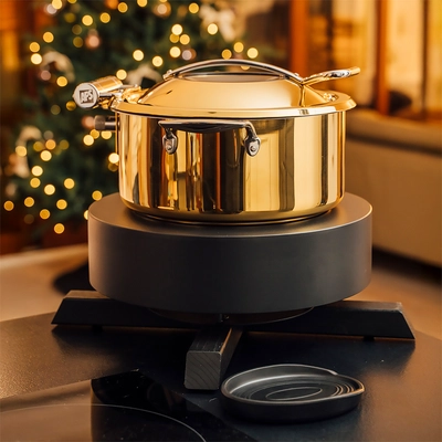 Induktionskochplatte, 900 W, H: 16 cm, Ø 24 cm,  inkl. Fernbedienung, Ständer Eschenholz und Metall_3