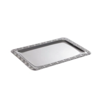 Tablett Schöner Essen, 35 x 24 cm 18/0 Edelstahl, mit Dekorrand