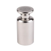Salière, 8 cm Ø, H: 17 cm, en inox 