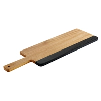 Akazia Planche de service Rockwood, 42 x 18 cm, H: 1.5 cm, Akazienholz, Naturschiefer