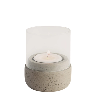 Element Porte-bougie, set à 2, Ø 6 cm, H: 8 cm, béton_1
