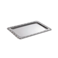Tablett Schöner Essen, 42 x 31 cm 18/0 Edelstahl, mit Dekorrand