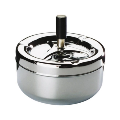 Cendrier rotatif Classic, Ø 13 cm, H: 10.5 cm, en métal chromé_1