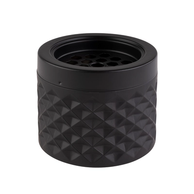 Windaschenbecher, 9.5 cm Ø, H: 8 cm, schwarz Metall, Glas_1