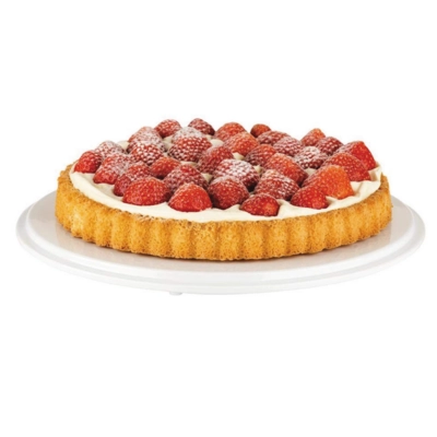 Présentoir pour gateaux/tartes, 31 cm Ø, H: 4 cm, en melamine blanc_2
