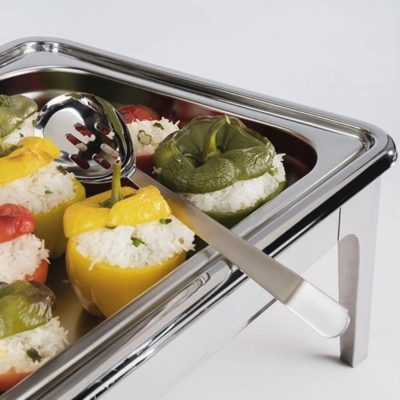 Cuillère Chafing Dish Banquet perforée 6.5 x 3.5cm , L: 35 cm_2