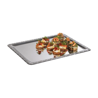 Tablett Schöner Essen, 42 x 31 cm 18/0 Edelstahl, mit Dekorrand_2