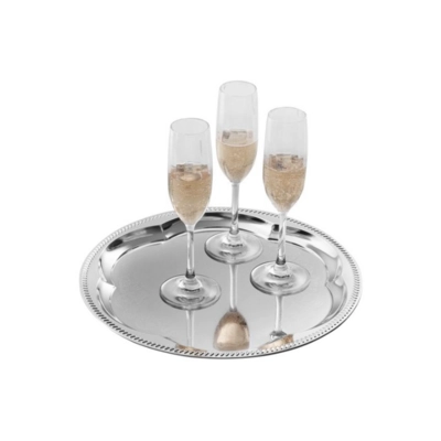 Plateau party, rond, Ø 35 cm, en inox, poli  _2