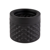 Windaschenbecher, 9.5 cm Ø, H: 8 cm, schwarz Metall, Glas