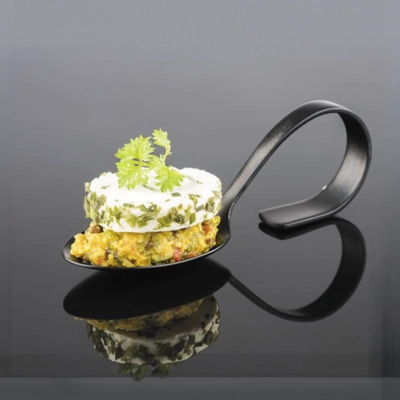 Gourmetlöffel Gunmetal , L: 12 cm 18/8 Edelstahl, schwarz _2