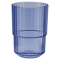Trinkbecher Linea, blau, 400 ml, stapelbar  Ø 8.5 cm, H: 12 cm