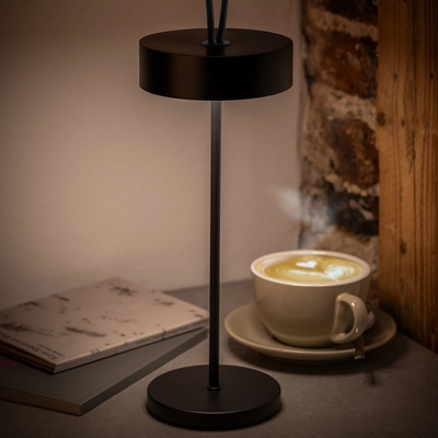 Lampe de table Cleo, Ø 12 cm, H: 30.5 cm, noir _2