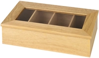 Teebox, 35.5 x 20 cm, H: 9 cm Holz, mit Sichtfenster_1