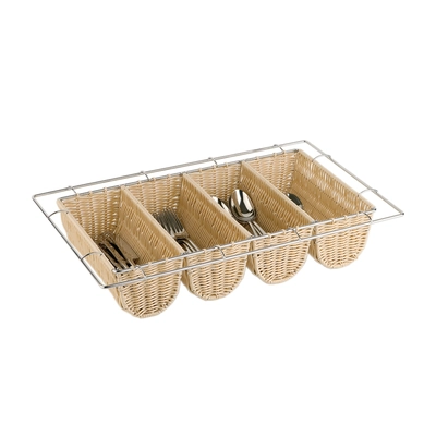 Besteckbehälter GN 1/1, Buffet 53 x 32.5 x 10 cm Poly-Rattan-Korb mit_1