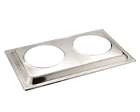 Bain Marie Deckel mit 2 Aussparungen, GN 1/2, 53 x 32,5 x 6 cm, 18/10 Edelstahl_1