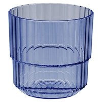 Trinkbecher Linea, blau, 220 ml, stapelbar  Ø 8.5 cm, H: 8 cm, Tritan Ø 8.5 cm, H: 8 cm, Tritan