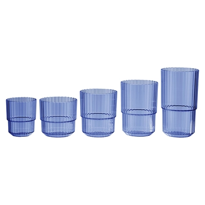 Trinkbecher Linea, blau, 300 ml, stapelbar  Ø 8.5 cm, H: 10 cm  Ø 8.5 cm, H: 10 cm_3