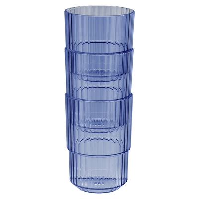 Gobelets Linea, bleu, 400 ml, empilable Ø 8.5 cm, H: 12 cm            _2