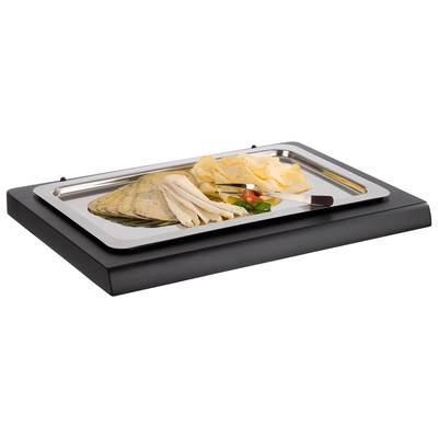 Vitrine de buffet Top Fresh, 60 x 41 cm, noir, Set: 1 Box, 2 accus + 1 plateau GN 1/1_2