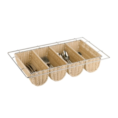 Besteckbehälter GN 1/1, Buffet 53 x 32.5 x 10 cm Poly-Rattan-Korb mit_1