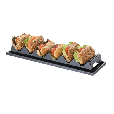 Snackpresenter 6 Mulden, 60 x 19 cm, H: 7.5 cm Polystyrol, schwarz_2