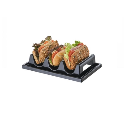 Snackpresenter 3 Mulden, 29 x 19 cm, H: 6.5 cm Polystyrol, schwarz_2