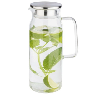 Pichet à jus de fruit / eau,couvercle inox, 1.5 l, Ø 10 cm, H: 26 cm, en verre_3