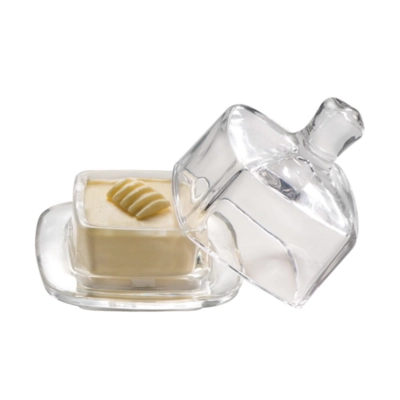 Butterservierer, 9 x 9 cm, H: 9 cm Glas_1