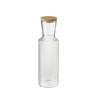 Lines Carafe couvercle liège, H: 27.5 cm, 1.0 l  _1