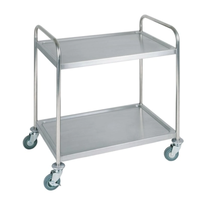 Servier/Transportwagen, 91 x 59 cm, H: 93 cm Edelstahl mattiert, 2 Borde Edelstahl mattiert, 2 Borde_1