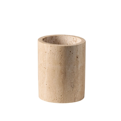 Récipient à couverts Travertine, Ø 11 cm,  H: 13.5 cm, beige_1