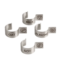 Labelclips 4er Set, Ø 4.5 cm, H: 2.5 cm,  4 verschiedene Beschriftungen