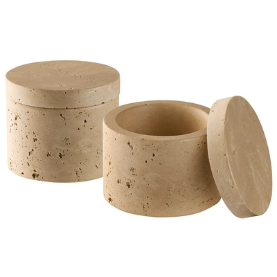 Pot Minera, lot de 2, Ø 6 cm, H: 5 cm, 4 cl,  béton, beige_1