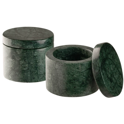 Pot Minera, lot de 2, Ø 6 cm, H: 5 cm, 4 cl,  marbre, vert_1