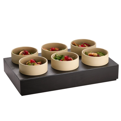 Plaque en ardoise naturelle GN 1/1 The Grid, 53 x 32.5 cm, avec 6 découpes: Ø 13 cm_2