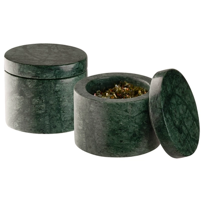 Pot Minera, lot de 2, Ø 6 cm, H: 5 cm, 4 cl,  marbre, vert_2