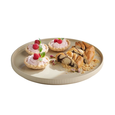 Assiette The Grid, Ø 32 cm, H: 2.5 cm,  sable_2