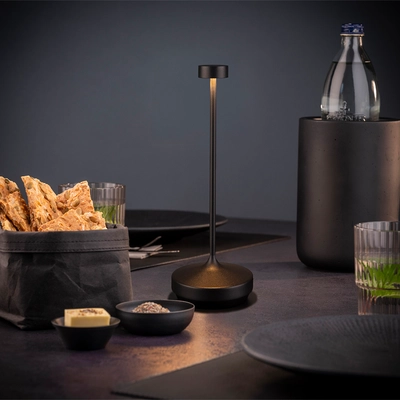 Lampe de table Nissrin, Ø 8 cm, H: 25 cm, noir _2