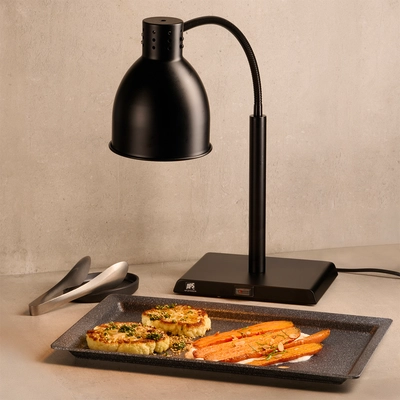 Wäremlampe, 27 x 20.5 cm, H: 68 cm, 250 Watt,  flexibler Arm, inkl. Infrarotlampe warmweiss_2